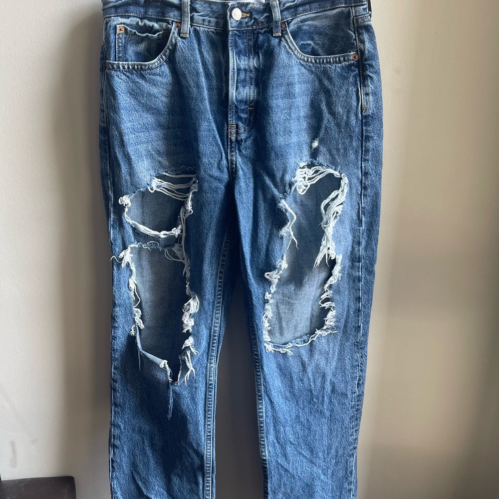Top Shop Distressed Dad Jeans